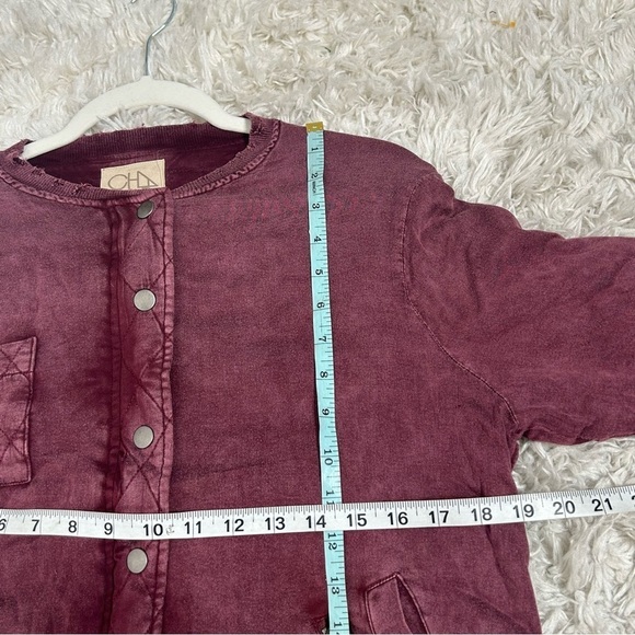 Chaser Burgundy Mineral Wash Button Down Jacket NWT - Picture 9 of 10